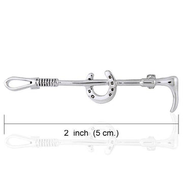 Horseshoe Riding Crop Brooch TBC078 - Jewelry